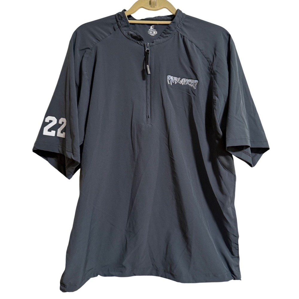Champro Mens Avalanche Quarter Zip Short Sleeve Pullover Gray Size‎ M